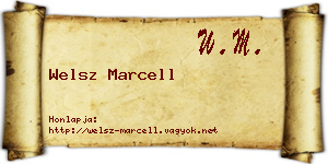 Welsz Marcell névjegykártya